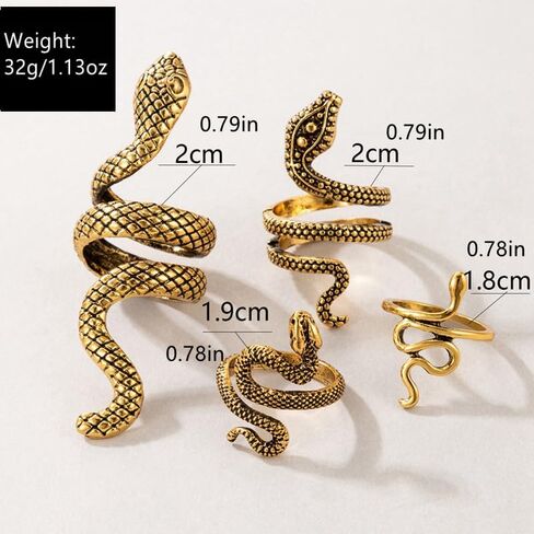 مجموعة خواتم الأفعى، مجموعة مجوهرات على شكل حيوان فاسق لا تسبب الحساسية، مجموعة مجوهرات على شكل ثعبان للنساء in Kuwait