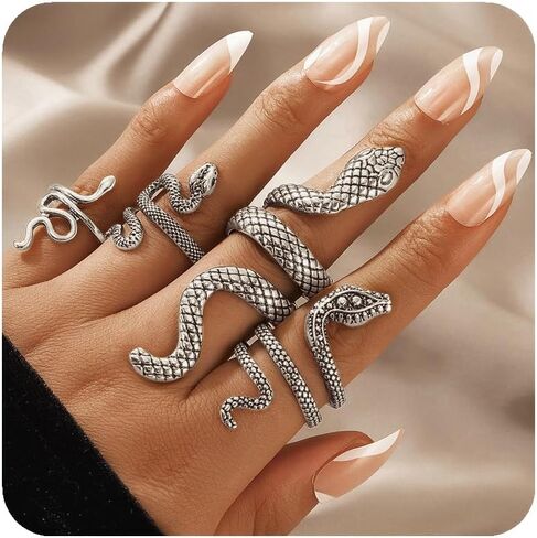 مجموعة خواتم الأفعى، مجموعة مجوهرات على شكل حيوان فاسق لا تسبب الحساسية، مجموعة مجوهرات على شكل ثعبان للنساء in Kuwait