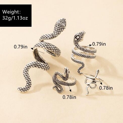 مجموعة خواتم الأفعى، مجموعة مجوهرات على شكل حيوان فاسق لا تسبب الحساسية، مجموعة مجوهرات على شكل ثعبان للنساء in Kuwait