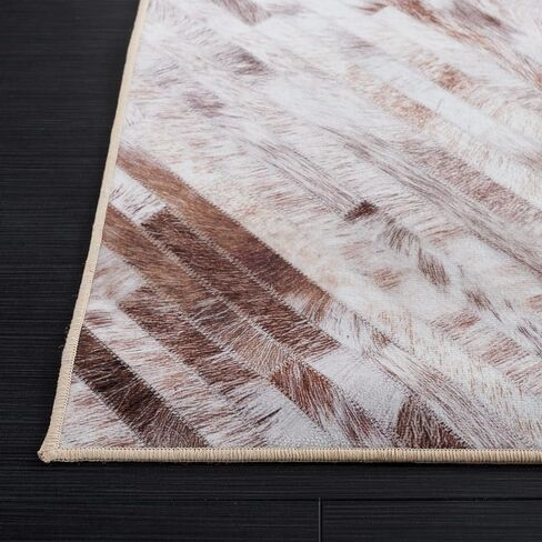 SAFAVIEH Faux Hide Collection Accent Rug - 3' x 5', Beige & Brown, Rustic Design, Non-Shedding & Easy Care, Machine Washable Ideal for High Traffic Areas in Entryway, Living Room, Bedroom (FAH526A) in Saudi Arabia