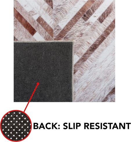 SAFAVIEH Faux Hide Collection Accent Rug - 3' x 5', Beige & Brown, Rustic Design, Non-Shedding & Easy Care, Machine Washable Ideal for High Traffic Areas in Entryway, Living Room, Bedroom (FAH526A) in Saudi Arabia