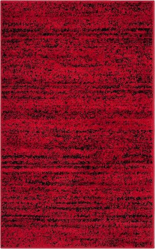 سجادة SAFAVIEH Adirondack Collection - 2'6" x 4'، أحمر وأسود، تصميم تجريدي حديث، لا يتساقط ويسهل العناية به، مثالي للمناطق ذات حركة المرور العالية في المدخل، وغرفة المعيشة، وغرفة النوم (ADR117F) in Saudi Arabia