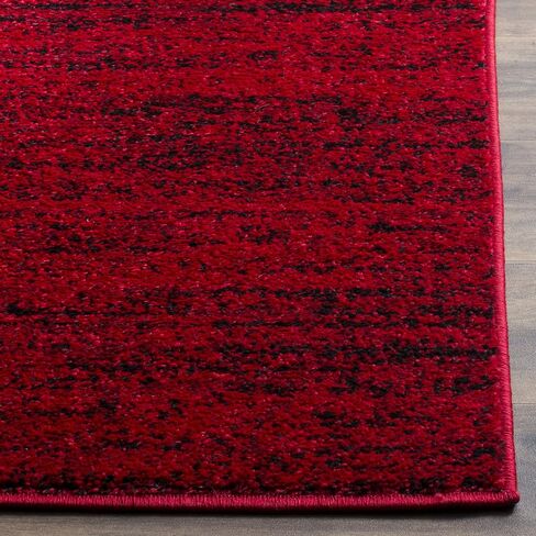 سجادة SAFAVIEH Adirondack Collection - 2'6" x 4'، أحمر وأسود، تصميم تجريدي حديث، لا يتساقط ويسهل العناية به، مثالي للمناطق ذات حركة المرور العالية في المدخل، وغرفة المعيشة، وغرفة النوم (ADR117F) in Saudi Arabia