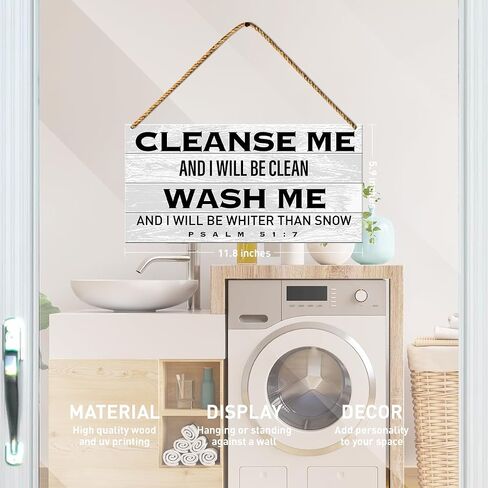 Laundry Wood Sign Decor, Laundry Wash Room Decorations for Door Wall Hanging Sign boho Bathroom Home Decor, Wash Sign for Laundry Room, Housewarming Gifts for New House Home, Wash Dry Fold in Saudi Arabia