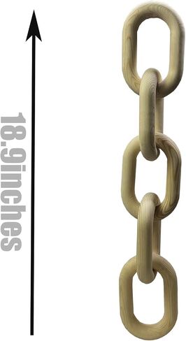 Wood Chain Link Decor - 18.9 Inches Length Aesthetic Room Decor, 5-Link Wood Chain Boho Decor for Living Room, Farmhouse Decor, Coffee Table (Black) in Saudi Arabia