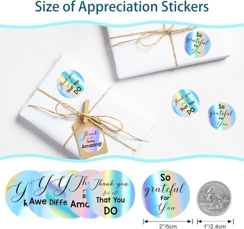 ملصقات شكر G2PLUS، 120 قطعة من ملصقات شكرًا لك فضية ثلاثية الأبعاد، ملصقات أنت رائعة، ملصقات كودوس مقاس 2 بوصة للطلاب والمتطوعين والموظفين والممرضات (6 تصميمات مختلفة) in Kuwait