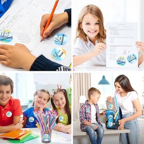 ملصقات شكر G2PLUS، 120 قطعة من ملصقات شكرًا لك فضية ثلاثية الأبعاد، ملصقات أنت رائعة، ملصقات كودوس مقاس 2 بوصة للطلاب والمتطوعين والموظفين والممرضات (6 تصميمات مختلفة) in Kuwait