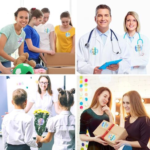 ملصقات شكر G2PLUS، 120 قطعة من ملصقات شكرًا لك فضية ثلاثية الأبعاد، ملصقات أنت رائعة، ملصقات كودوس مقاس 2 بوصة للطلاب والمتطوعين والموظفين والممرضات (6 تصميمات مختلفة) in Kuwait