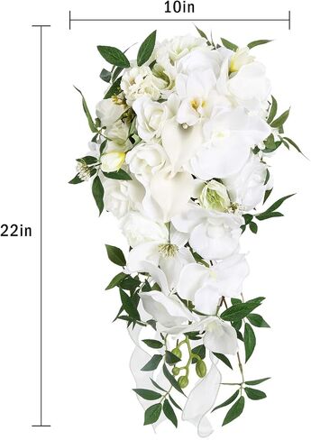 Bride Bouquets for Wedding,11 Inch Calla Lily Bouquet for Bride Wedding Silk Flowers Wedding Bouquet for Ceremony Anniversary Wedding Bridal Shower(Natural Whites) in Saudi Arabia