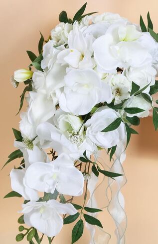 Bride Bouquets for Wedding,11 Inch Calla Lily Bouquet for Bride Wedding Silk Flowers Wedding Bouquet for Ceremony Anniversary Wedding Bridal Shower(Natural Whites) in Saudi Arabia