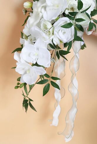 Bride Bouquets for Wedding,11 Inch Calla Lily Bouquet for Bride Wedding Silk Flowers Wedding Bouquet for Ceremony Anniversary Wedding Bridal Shower(Natural Whites) in Saudi Arabia