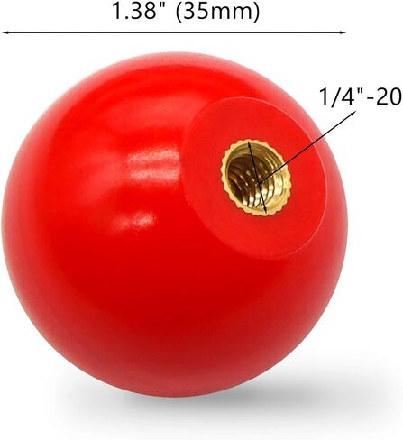 Wulankd 4 عبوات 1/4"-20 خيط عصا التحكم الكرة ذات مقبض علوي هزاز برأس مستدير لعبة أركيد استبدال أجزاء DIY، أحمر in Kuwait