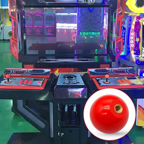 Wulankd 4 عبوات 1/4"-20 خيط عصا التحكم الكرة ذات مقبض علوي هزاز برأس مستدير لعبة أركيد استبدال أجزاء DIY، أحمر in Kuwait