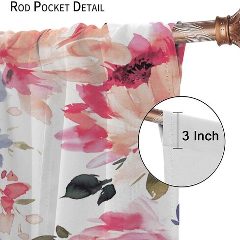 Lovely Rose Decorative Curtains, Red and White Vintage Rose Floral Delicate Pattern for Living Room Bedroom and Dining Room 2 Panels, 42 X 45 Inches. in Saudi Arabia