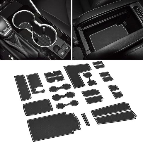 SENSHINE for Toyota Highlander Accessories 2020-2024 Anti Dust Cup Holder Insert Center Console Shifter Trim Door Packet Mats Premium Custom Interior 22PC Set (Bench Seat,Black Trim) in Kuwait