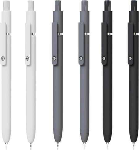 Black Gel Pens, College School Supplies, 0.5mm Black Ink Pens for Journaling, Cool Stuff Gifts for Dad Father Boyfriend, Birthday Gifts for Men, Him, Husband (6pcs Black Gray White) in Saudi Arabia