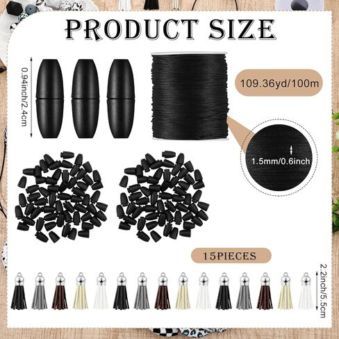 Maysing 15 Set Silicone Beadable Rings Making Kits, 65mm Round Silicone Loop Silicone Beads Keychain Tassels for DIY Car Charm Keychain Jewelry Bracelet Necklace Supplies Hanging Pendant in Saudi Arabia