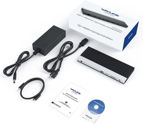 محطة إرساء الكمبيوتر المحمول USB C شاشة ثلاثية، قاعدة توصيل كمبيوتر محمول WAVLINK ثلاثية العرض مع شحن 100 وات لجهاز M1/M2 MacBook Pro/Air، Dell، Lenovo، HP، Asus، 2DP+HDMI، 4USB 3.0، جيجابت إيثرنت، TF/SD in Kuwait