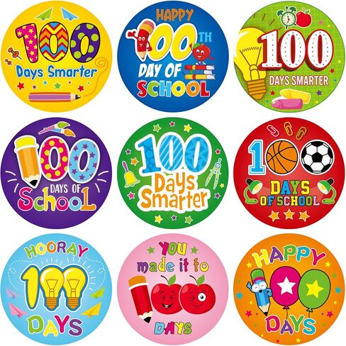 600 جهاز كمبيوتر شخصى 100 يوم من ملصقات المدرسة ملصقات Happy 100 Days 100th Day ملصقات أكثر ذكاءً لمعلم المدرسة ملصقات تشجيع تحفيزية للأطفال في رياض الأطفال 100th School Party Decor in Kuwait