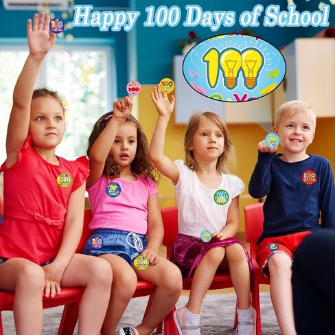 600 جهاز كمبيوتر شخصى 100 يوم من ملصقات المدرسة ملصقات Happy 100 Days 100th Day ملصقات أكثر ذكاءً لمعلم المدرسة ملصقات تشجيع تحفيزية للأطفال في رياض الأطفال 100th School Party Decor in Kuwait