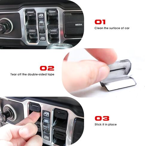 BESTAOO Center Console Window Switch Button Cover Trim Interior Accessories for 2018-2024 Jeep Wrangler JL JLU 4XE Gladiator JT 2/4 Door (OEM Black) in Kuwait