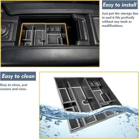 تحديث 2024 Toyota Grand Highlander Accessories علبة تنظيم وحدة التحكم المركزية 2024 صندوق تخزين Grand Highlander لعام 2024 Grand Highlander XLE Limited Platinum Hybrid Insert Tray-White 2pack in Kuwait