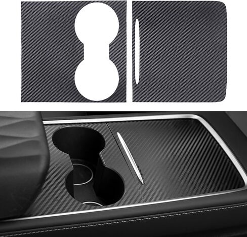 2021 2022 2023 for Tesla Model 3 Model Y Center Console Wrap Kit Console Cover Interior Decoration Wrap Kit for Tesla Accessories, White in Saudi Arabia