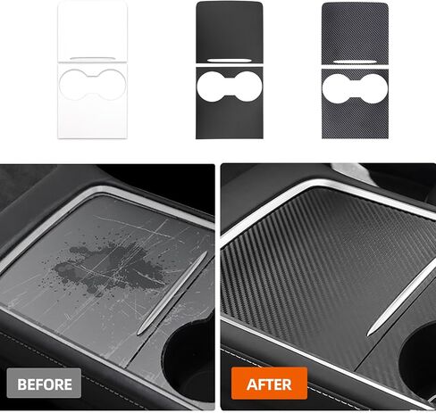2021 2022 2023 for Tesla Model 3 Model Y Center Console Wrap Kit Console Cover Interior Decoration Wrap Kit for Tesla Accessories, White in Saudi Arabia