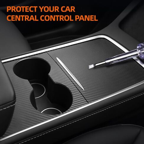 2021 2022 2023 for Tesla Model 3 Model Y Center Console Wrap Kit Console Cover Interior Decoration Wrap Kit for Tesla Accessories, White in Saudi Arabia