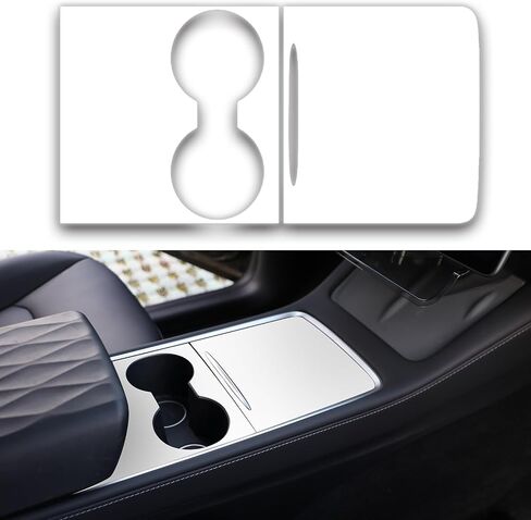 2021 2022 2023 for Tesla Model 3 Model Y Center Console Wrap Kit Console Cover Interior Decoration Wrap Kit for Tesla Accessories, White in Saudi Arabia