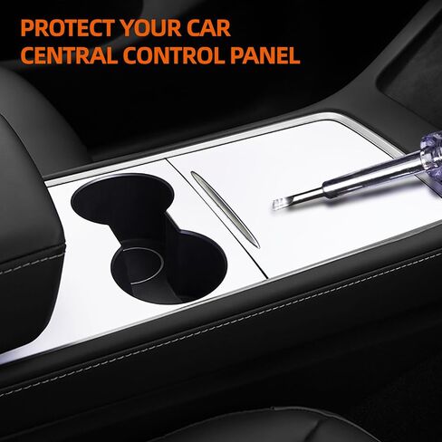 2021 2022 2023 for Tesla Model 3 Model Y Center Console Wrap Kit Console Cover Interior Decoration Wrap Kit for Tesla Accessories, White in Saudi Arabia