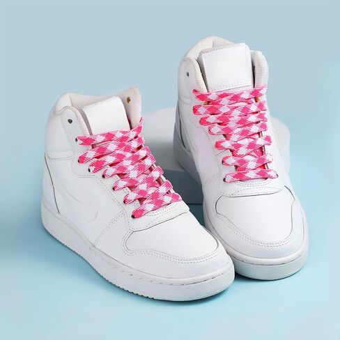 Stepace 2 Pairs Fashionable Double Layer 5/16" Flat Colored Shoe laces for Sneakers in Saudi Arabia