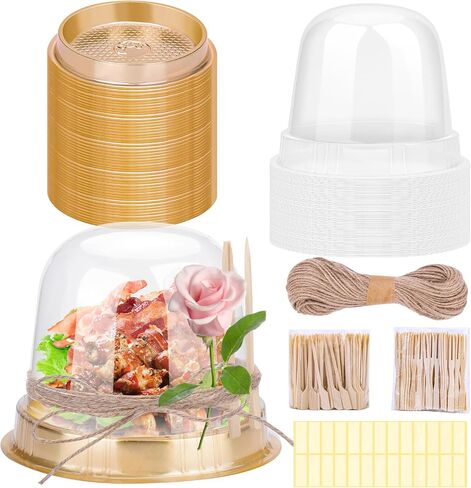 Mity rain 50Pack Small Charcuterie Boxes with Clear Lids, Charcuterie Cups To Go Containers with Lids, Charcuterie Boards Dessert Boxes for Sandwich, Cookie, Sushi, Cake in Saudi Arabia