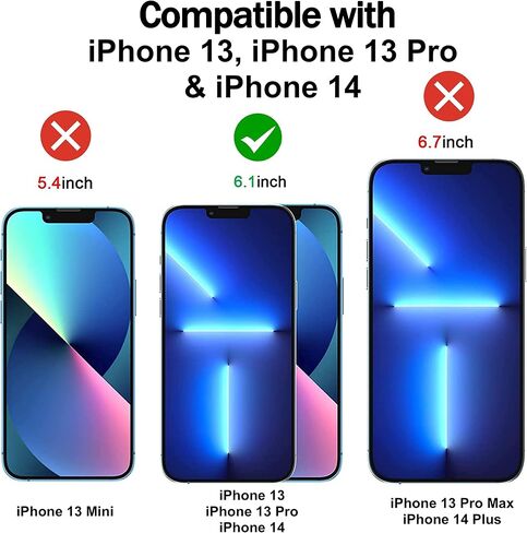 واقي شاشة [عبوتان] لهاتف iPhone 13/13 Pro / 14 مقاس 6.1 بوصة، واقي شاشة من الزجاج المقوى للخصوصية [مضاد للتجسس] [غطاء كامل] [ضمان مدى الحياة] [مضاد للخدش] [مضاد للكسر] [خالي من الفقاعات] ] in Saudi Arabia