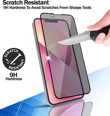 واقي شاشة [عبوتان] لهاتف iPhone 13/13 Pro / 14 مقاس 6.1 بوصة، واقي شاشة من الزجاج المقوى للخصوصية [مضاد للتجسس] [غطاء كامل] [ضمان مدى الحياة] [مضاد للخدش] [مضاد للكسر] [خالي من الفقاعات] ] in Saudi Arabia