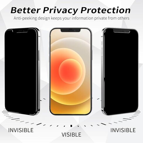 iPhone 13 Pro Max & iPhone 14 Plus Privacy Screen Protector Mirrored Tempered Glass, Anti-Spy, Perfect Mirror Effect, Shatterproof, Touch Sensitive, with Large Glasses Cloth to Remove Fingerprints in Saudi Arabia