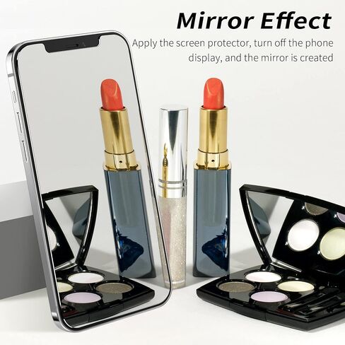 iPhone 13 Pro Max & iPhone 14 Plus Privacy Screen Protector Mirrored Tempered Glass, Anti-Spy, Perfect Mirror Effect, Shatterproof, Touch Sensitive, with Large Glasses Cloth to Remove Fingerprints in Saudi Arabia