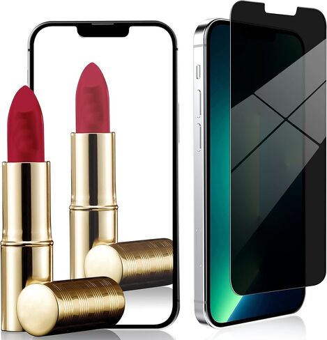 iPhone 13 Pro Max & iPhone 14 Plus Privacy Screen Protector Mirrored Tempered Glass, Anti-Spy, Perfect Mirror Effect, Shatterproof, Touch Sensitive, with Large Glasses Cloth to Remove Fingerprints in Saudi Arabia