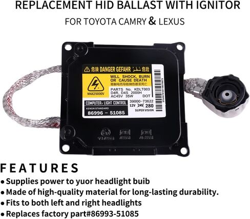 Xenon HID Ballast Headlight Control Unit Compatible with Lexus IS250, LS460, Toyota Prius, Auris, Avalon, Estima Replace Part Number KDLT003 85967-52020 DDLT003 in Kuwait
