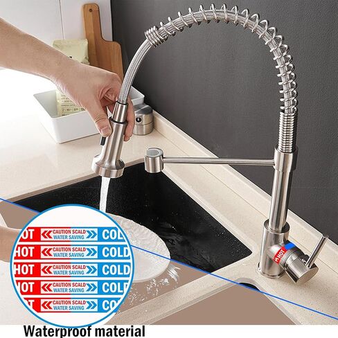 40 قطعة من ملصقات المياه الساخنة والباردة، ملصقات صنبور الإيبوكسي - 1/4 × 2.5 بوصة ذاتية اللصق، مؤشر للمياه الساخنة والباردة، ملصقات صنبور مقاومة للماء للمطبخ، صنبور الحمام، شعار الدش in Kuwait