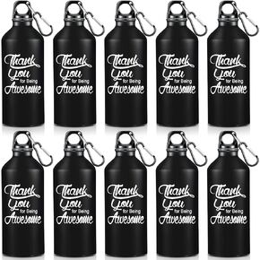 Sieral 10 Pcs Employee Appreciation Gifts Thank You for Being Awesome Water Bottle 20 oz Aluminum Water Bottle Lightweight Sport Tumbler with Twist Cap Buckle Inspirational Gifts for Coworker