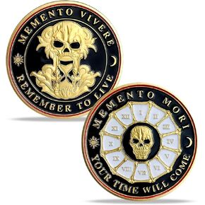 Memento Mori Challenge Coin Memento Vivere Coin Skull Challenge Coin