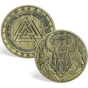 Viking Symbol Coin Norse Odin Coin Viking Valknut Coin Norse Mythology Warrior Symbol Amulet Viking Gifts for Men Women