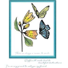 Sizzix Clear A5 Stamps Set w/Stencil – Cosmopolitan, Farfallina by Stacey Park