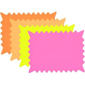 Cosco Sign, Paper, Die-Cut Burst, Fluorescent, 4 x 4 Inches (090249)