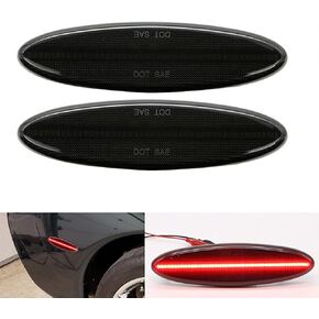 2PCS LED Strip Rear Red Side Marker Light Fender Parking Lamp Compatible with Chevy Chevrolet Corvette C5 1997 1998 1999 2000 2001 2002 2003 2004 (Clear Lens)