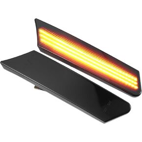 LED Side Marker Light 99763103302 Front Driver Passenger Turn Signal Lights Fender Sidemarker Lamps for Porsche 911 Black Lens Amber LED Light 1 Pair