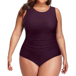 Daci Women Plus Size One Piece Swimsuit Tummy Control Athletic Bathing Suit Slimming Swimwear