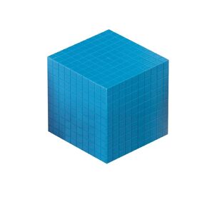 hand2mind Blue Plastic Base Ten Blocks Cube, Place Value Blocks, Counting Cubes for Kids Math, Base Ten Blocks Classroom Set, Math Blocks Kindergarten, Base 10 Math Manipulatives (Set of 1)