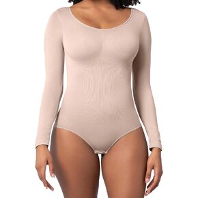 YELAIVP Short Sleeve Bodysuit for Women Crew Neck Tummy Control Shapewear Body suit Shaper Seamless Bodysuits in Kuwait